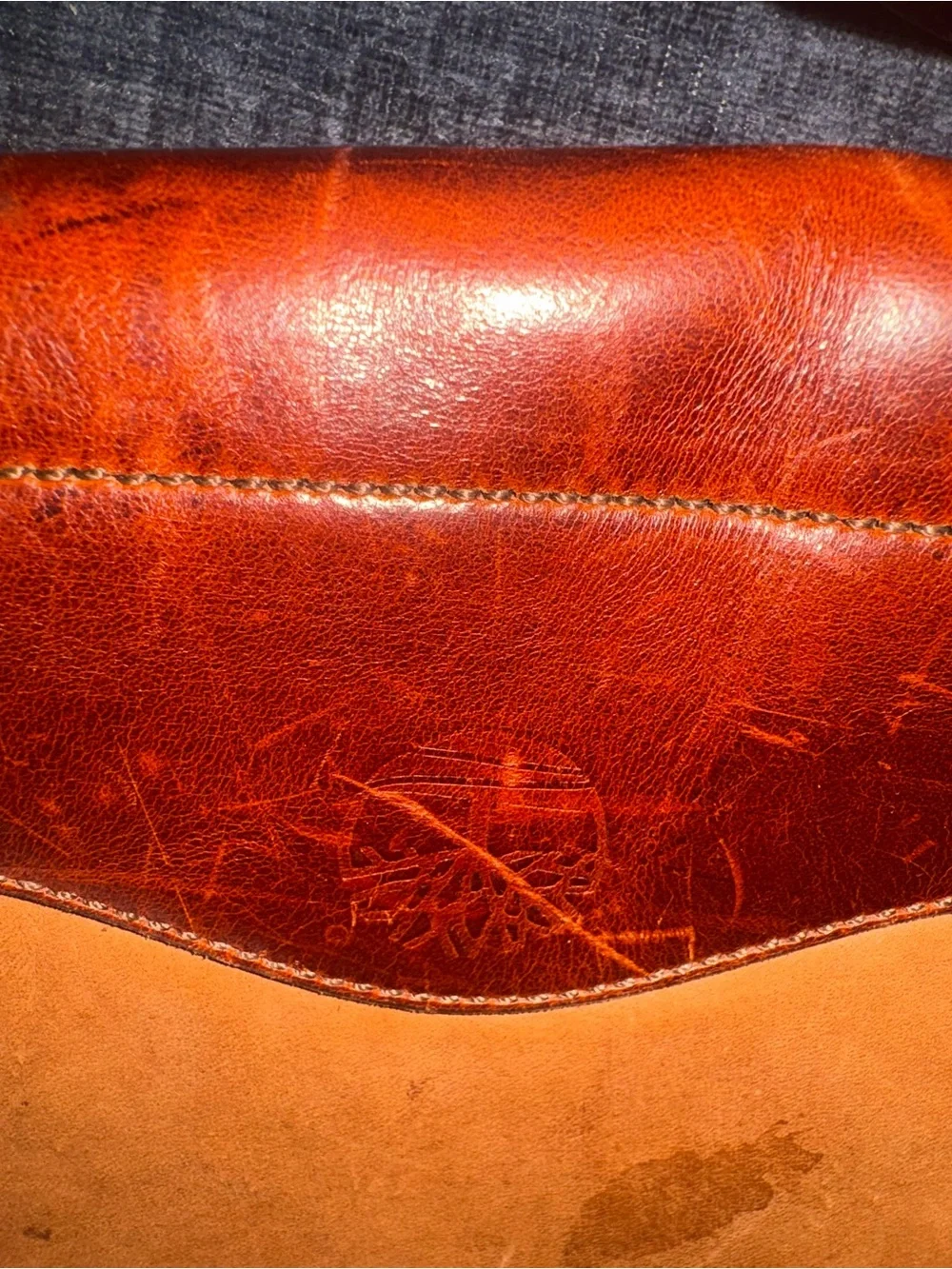 Vintage 90s Timberland Made in USA Leather Crossbody Bag Brown Tan Saddle Purse
